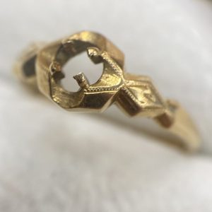 K18 石の外れたリング 18金 750